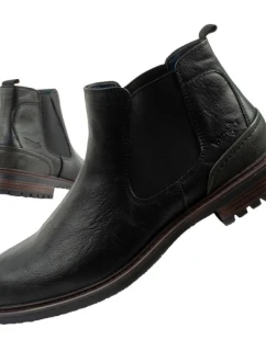 Wrangler Randy pánske sable topánky elegantné módne slip-on čierne