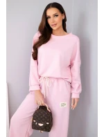 Dámsky set maslová mikina + nohavice svetloružová