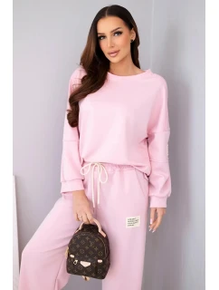 Dámsky set maslová mikina + nohavice svetloružová