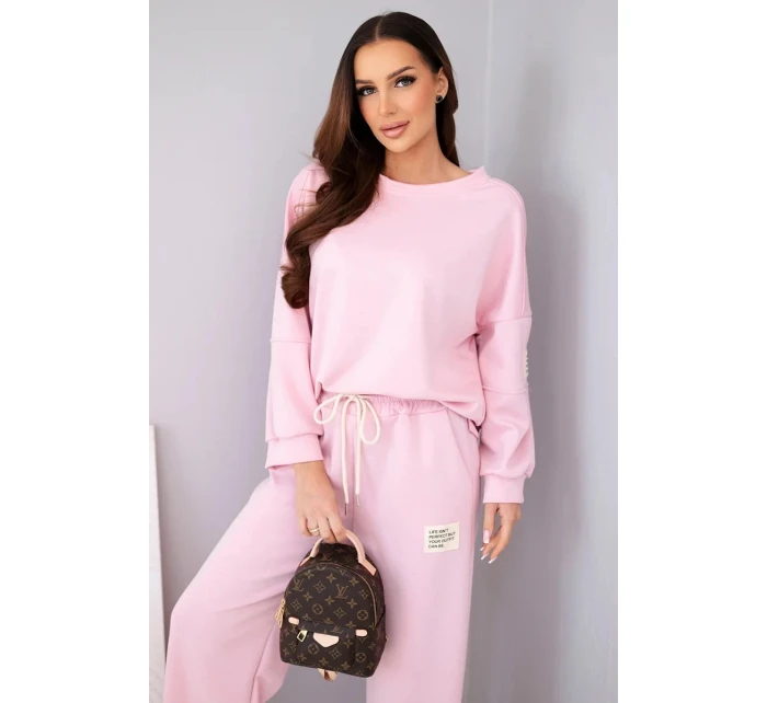 Dámsky set maslová mikina + nohavice svetloružová