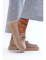 Dámské semišové mokasíny model 22128477 béžové - S.Barski