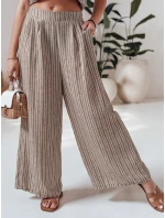 dámské pruhované kalhoty s širokými nohavicemi hnědé Dstreet model 21988972 - FashionStreet
