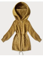 Vlněná bunda typu alpaka v hořčicové barvě model 21486717 - MHM