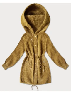 Bunda z vlny alpaka v horčicovej farbe (W017#)