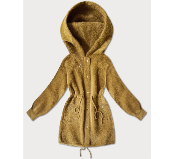 Vlněná bunda typu alpaka v hořčicové barvě model 21486717 - MHM