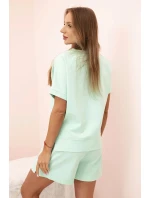 Dámský punto set s krátkými rukávy a šortkami mincovna Dámský punto set s krátkými rukávy a šortkami mincovna
