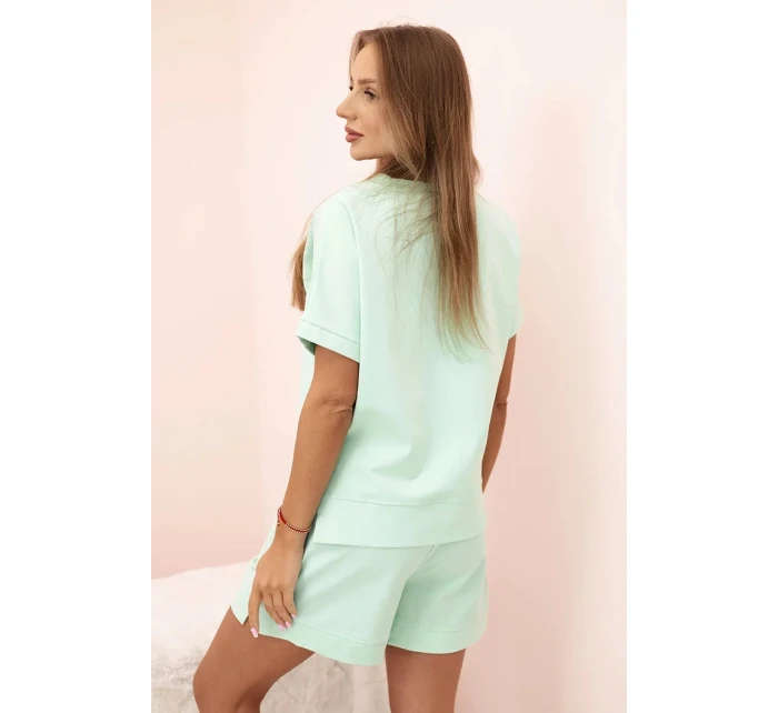 Dámský punto set s krátkými rukávy a šortkami mincovna Dámský punto set s krátkými rukávy a šortkami mincovna