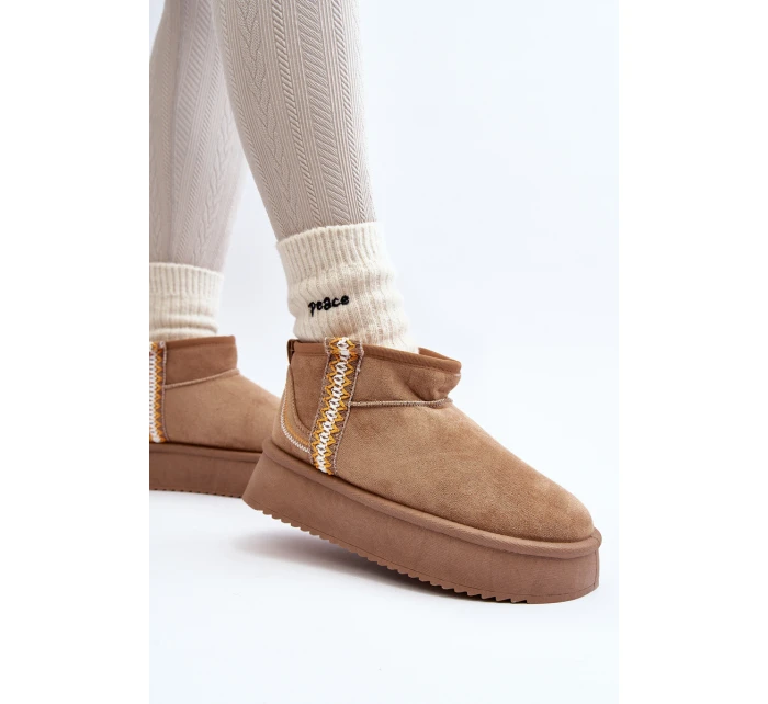 Sněhule na platformě se vzorem světle hnědé model 21645939 - Boto