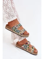 Wzorzyste Klapki Damskie Na Korkowej Platformie Z Klamrami Lee Cooper LCW-25-35-3480L Multikolor Wzorzyste Klapki Damskie Na Korkowej Platformie Z Klamrami Lee Cooper LCW-25-35-3480L Multikolor