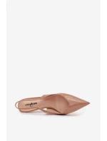 Lakované lodičky na jehlovém podpatku tmavě béžové Phelia Lakované lodičky na jehlovém podpatku tmavě béžové Phelia