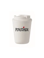 POHODINDA - biely termohrnček 300 ml