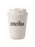 POHODINDA - biely termohrnček 300 ml