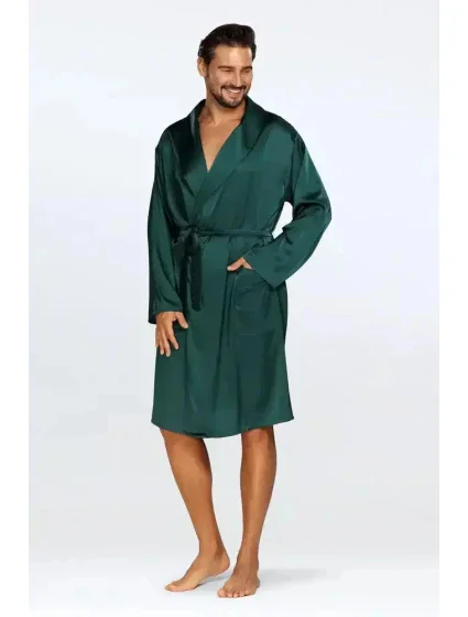 Pánsky saténový župan Lukas green - DKaren Pánsky saténový župan Lukas green - DKaren