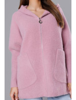 Ružový prehoz cez oblečenie ála alpaka s kapucňou (B6007-81)