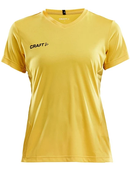 Craft Teamwear Squad Go Jersey Solid W Dámske športové tričko s výstrihom do V 82.5566 švédska žltá Craft Teamwear Squad Go Jersey Solid W Dámske športové tričko s výstrihom do V 82.5566 švédska žltá