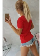 Blúzka so ženskou grafikou červená