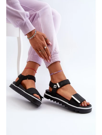 Damskie Sandały Na Platformie Big Star NN274778 Czarne Damskie Sandały Na Platformie Big Star NN274778 Czarne