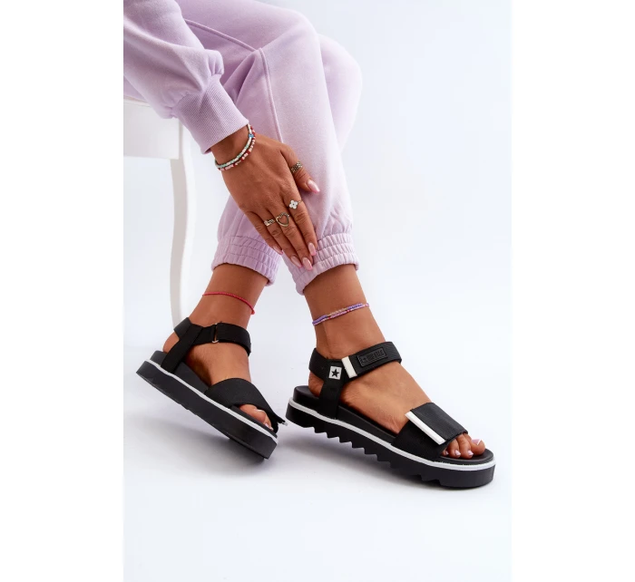 Damskie Sandały Na Platformie Big Star NN274778 Czarne Damskie Sandały Na Platformie Big Star NN274778 Czarne