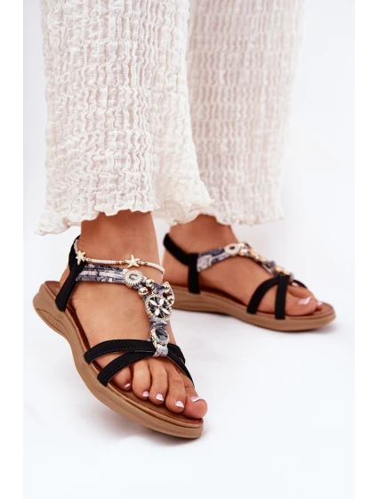 Plné Dámské Sandály S  Černé model 21693561 - Artiker