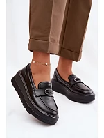 Kožené dámské mokasiny na platformě Vinceza 39974 Černé