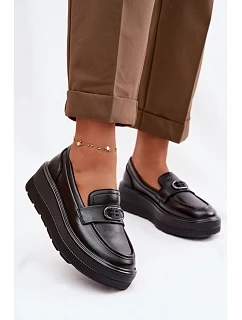 Kožené dámské mokasiny na platformě Vinceza 39974 Černé