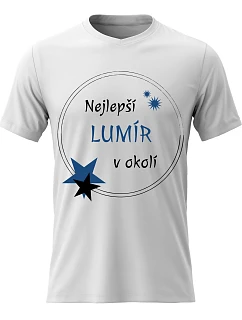 Pánské bavlněné tričko s potiskem - NEJLEPŠÍ LUMÍR V OKOLÍ - bílé