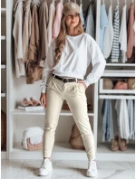 Dámske nohavice chinos s opaskom MODELA light beige FashionStreet UY2570 Dámske nohavice chinos s opaskom MODELA light beige FashionStreet UY2570