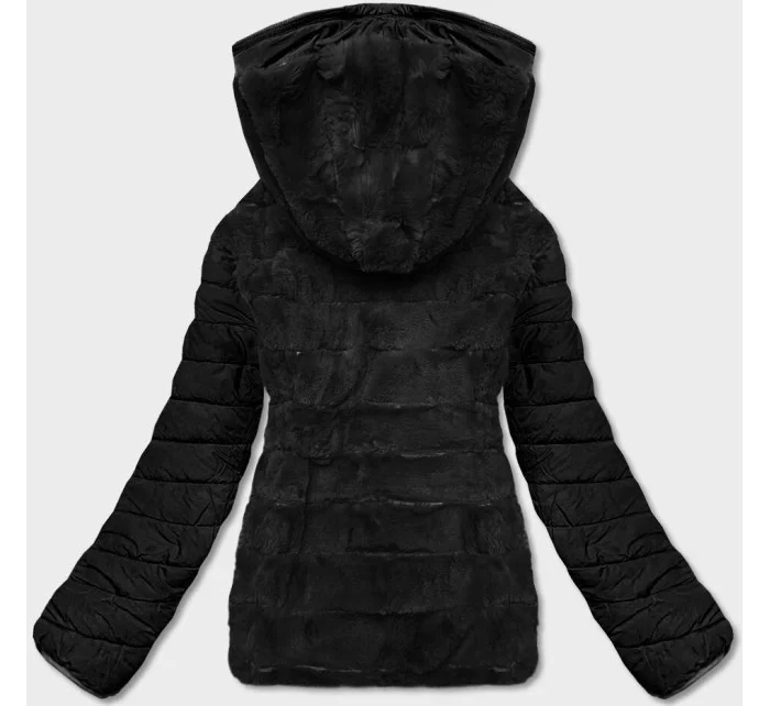Čierna krátka obojstranná dámska zimná bunda (2M-21507) Čierna krátka obojstranná dámska zimná bunda (2M-21507)