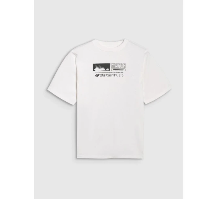 Chlapčenské tričko oversize s potlačou 4F 4FJRAW25TTSHM3065-10S Chlapčenské tričko oversize s potlačou 4F 4FJRAW25TTSHM3065-10S