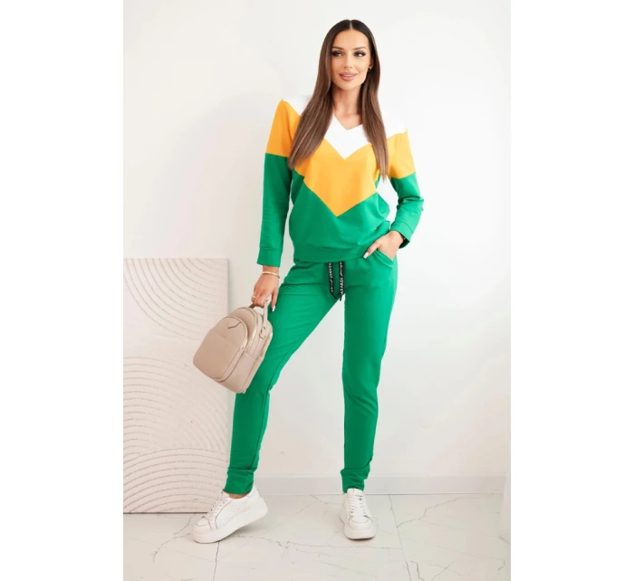 Dámska súprava s výstrihom do V zelená Dámska súprava s výstrihom do V zelená