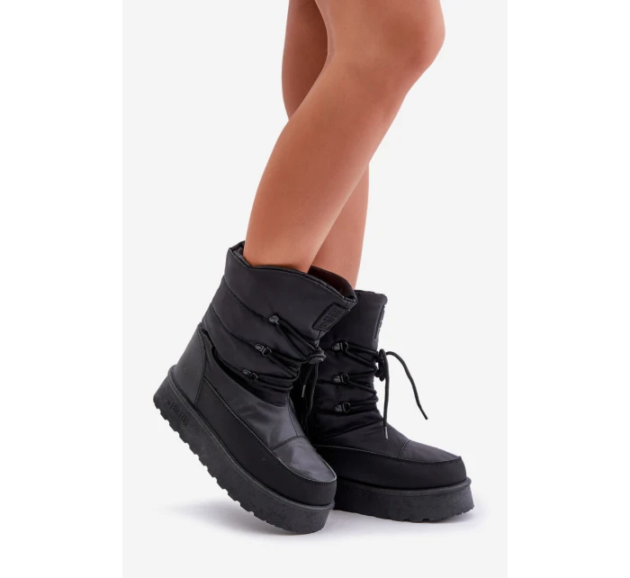 Sněhule na platformě se zipem Big Star model 21678314 Černé - Big Star Shoes Sněhule na platformě se zipem Big Star model 21678314 Černé - Big Star Shoes