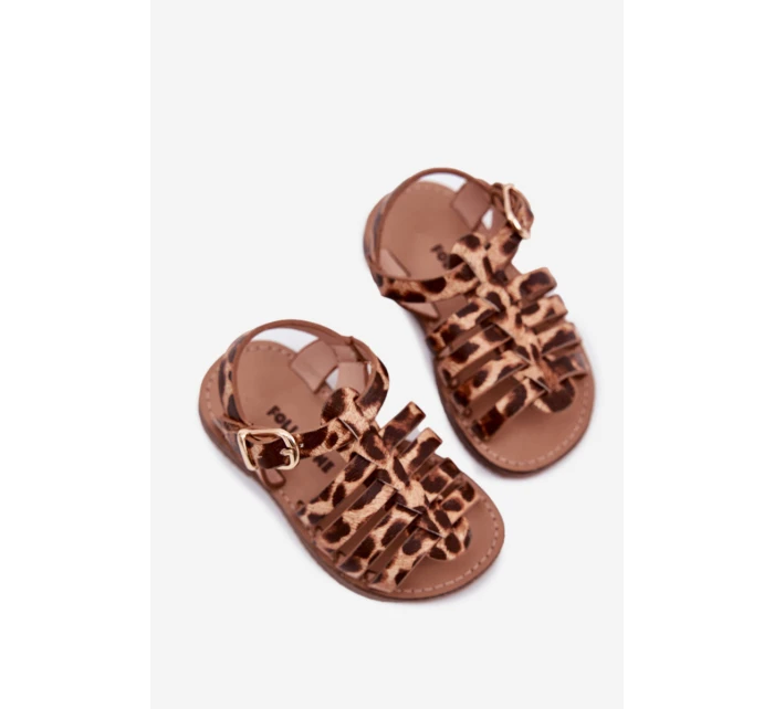 Sandałki Dziecięce Dziewczęce Z Eko Skóry Panterka Mariana Sandałki Dziecięce Dziewczęce Z Eko Skóry Panterka Mariana