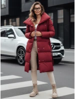 Dámský dlouhý prošívaný kabát bordó Dstreet model 22546813 - FashionStreet Dámský dlouhý prošívaný kabát bordó Dstreet model 22546813 - FashionStreet