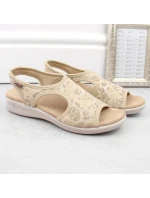 Dámske pohodlné sandále slip-on béžovej farby Unisoft 7196