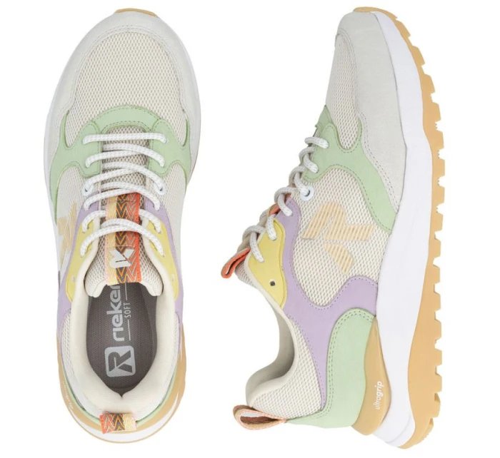 Dámské tenisky béžové polobotky model 22021801 - Rieker