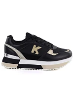 Dámské kožené sportovní polobotky černé model 22079025 - Kobbo Dámské kožené sportovní polobotky černé model 22079025 - Kobbo