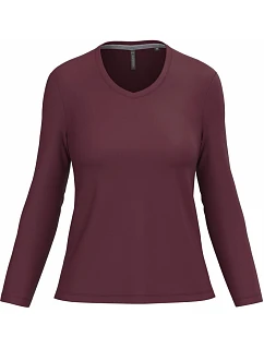 Kariban K 382 Dámske tričko s výstrihom do V a dlhými rukávmi 20.K382 wine