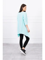 Oversize blúzka s dúhovou potlačou pier vo farbe mint