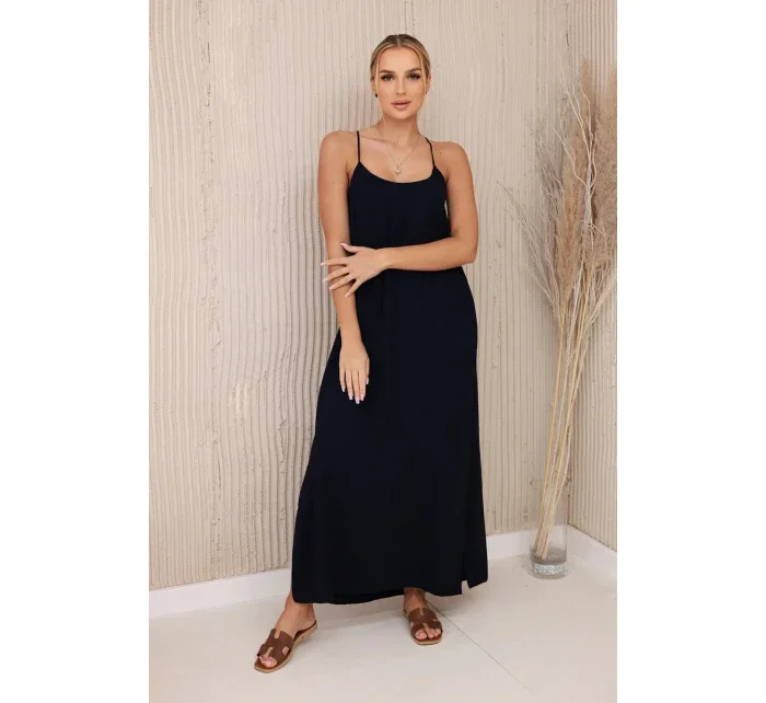 Dlouhé šaty bez ramínek námořnická modř Dlouhé šaty bez ramínek námořnická modř