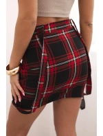 Dámska sukňa s gombíkmi kockovaná červená Dámska sukňa s gombíkmi kockovaná červená