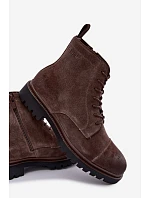 Pánské kožené semišové obuv Big Star hnědé model 22386513 - Big Star Shoes