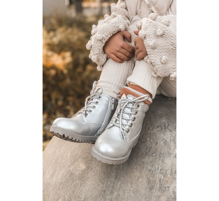 stříbrné teplé Dětské boty model 21506671 - Boto