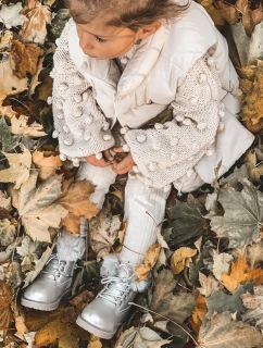 Stříbrné dětské boty Trapery model 21506766 - Boto