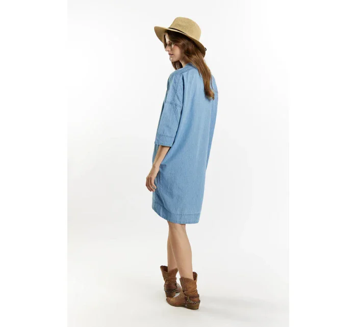 Džínové šaty s kapsami model 20069594 modré - Monnari