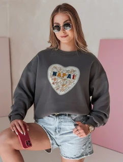 Dámska nadrozmerná mikina so srdcom SERDUCHOVA graphite FashionStreet BY1441
