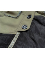 Dámska dlhá mikina na zips v khaki farbe (AMG-819)