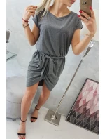 Šaty s obálkovým spodným dielom grafitové melanžové