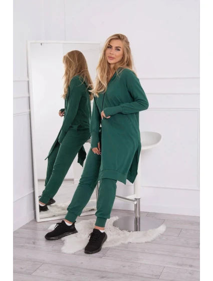 souprava s delší tmavě zelená model 18749190 - K-Fashion souprava s delší tmavě zelená model 18749190 - K-Fashion