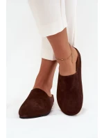 Dámské pantofle na platformě čokoládové model 21709390 - Boto Dámské pantofle na platformě čokoládové model 21709390 - Boto