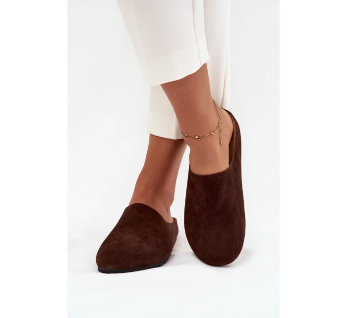Dámské pantofle na platformě čokoládové model 21709390 - Boto Dámské pantofle na platformě čokoládové model 21709390 - Boto